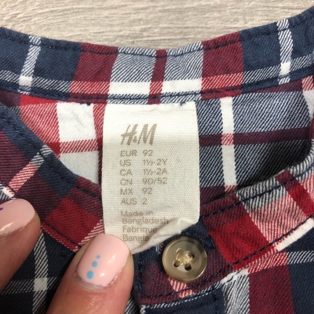 H&M Toddler Boys Plaid Long Sleeve Button Down Shirt 2T - Picture 5 of 6